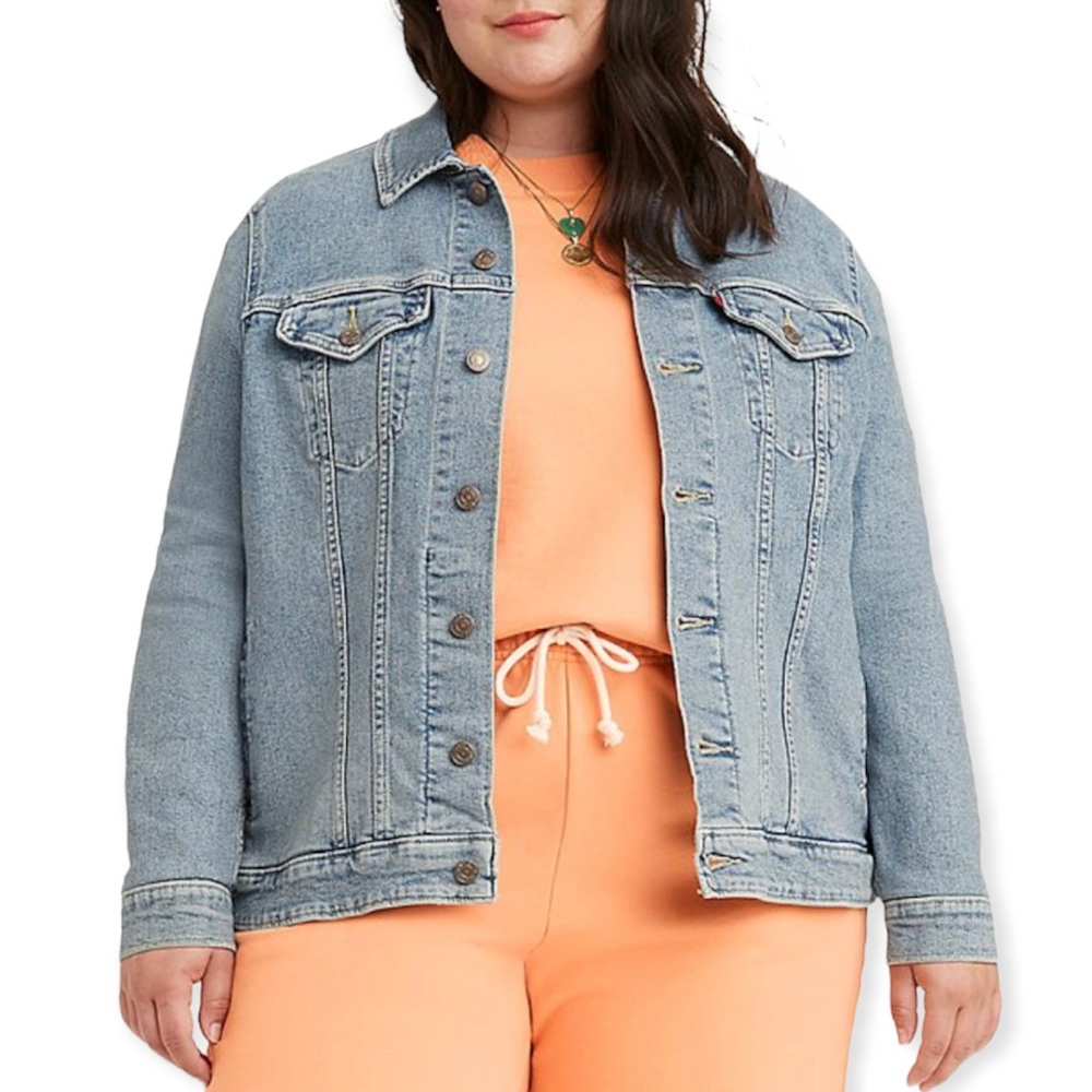 LEVI’S Original Trucker Jacket Plus Size Jeanie Medium Wash NWT
